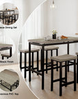 Roermond Contemporary Dining Set, 5 Pieces