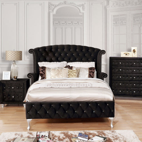 Alzir Elegant Luxury Tufted Velvet Platform Bed