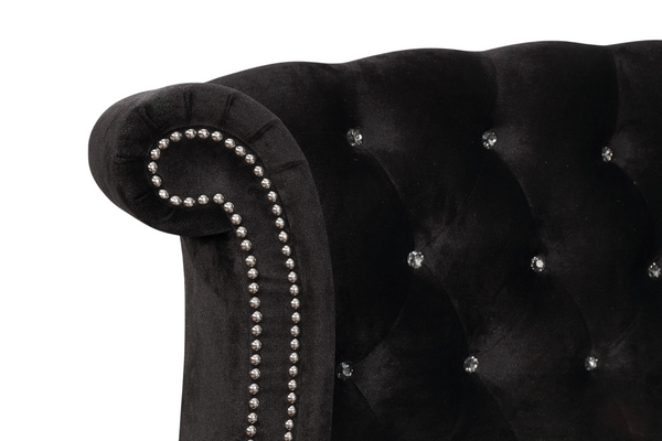 Alzir Elegant Luxury Tufted Velvet Platform Bed