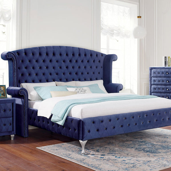 Alzir Elegant Luxury Tufted Velvet Platform Bed