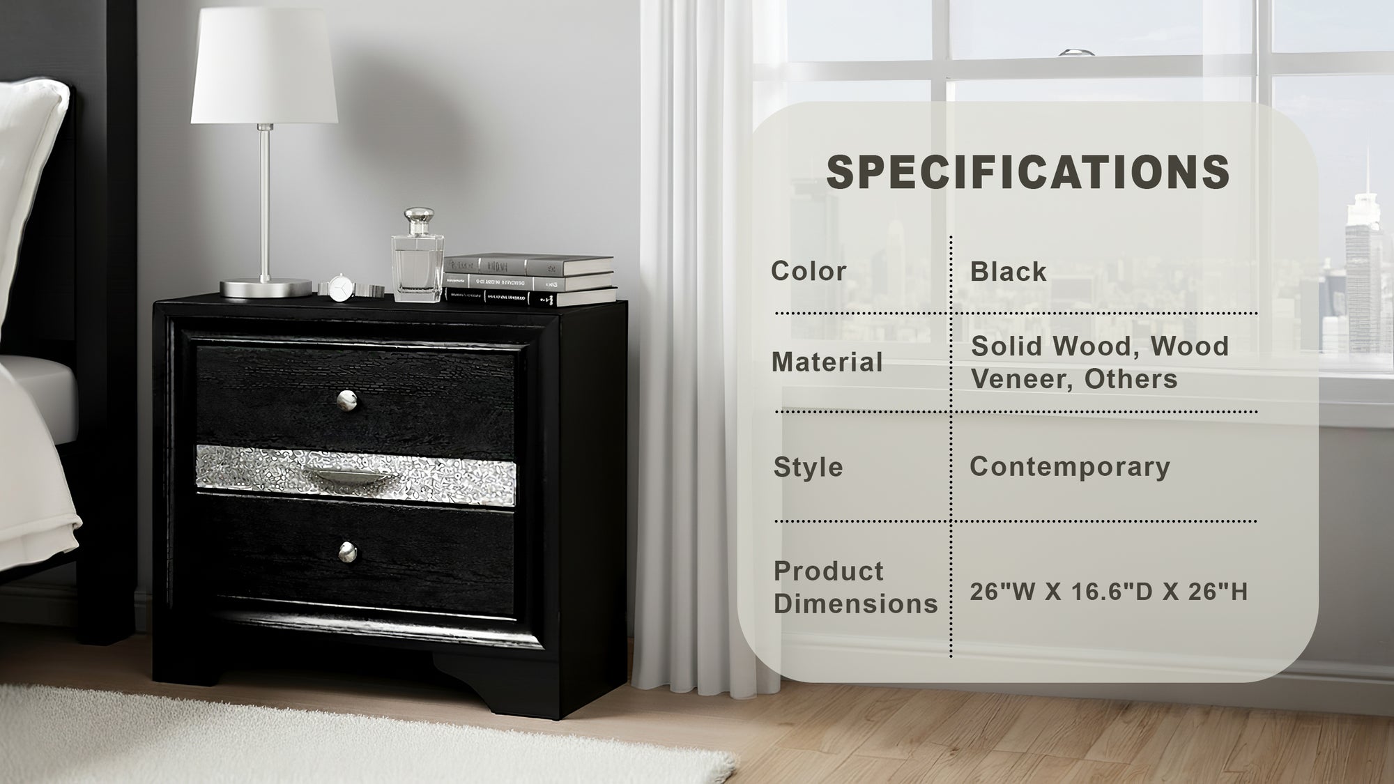 Livia Contemporary Nightstand