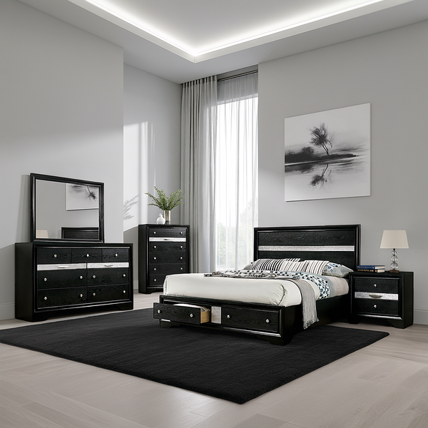 Livia Contemporary Bedroom Set, 5 Pieces