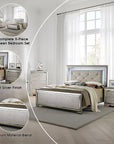 Allegra Contemporary Bedroom Set, 5 Pieces