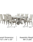 Lucia Di Notte Traditional Dining Set, 7 Pieces