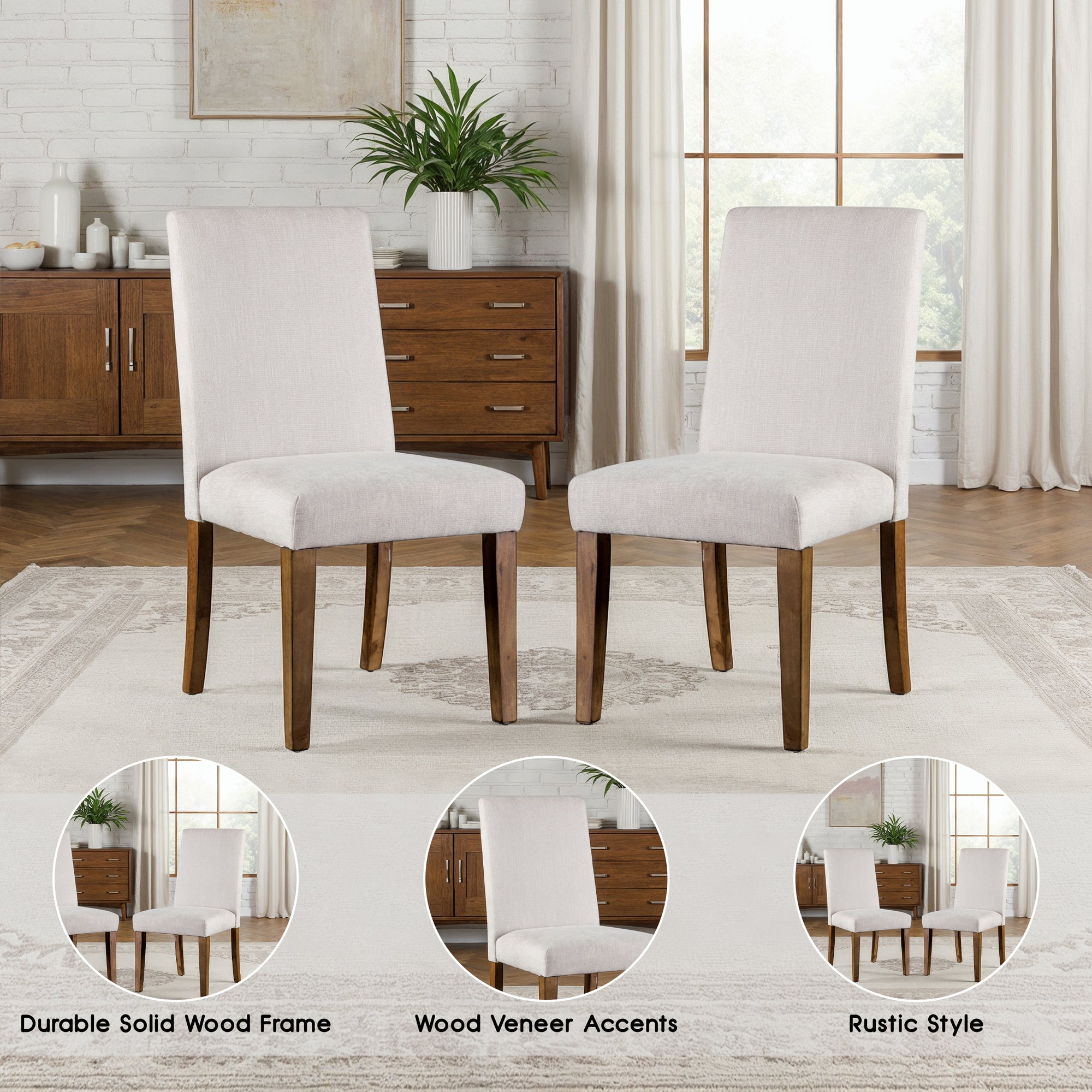 Alvone Rustic Dining Chair, Set of 2