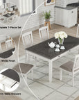 Castora Rustic Farmhouse Dining Set, 7 Pieces