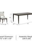 Clarendon Modern Dining Set, 7 Pieces