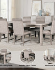 Duralis Transitional Dining Set, 7 Pieces