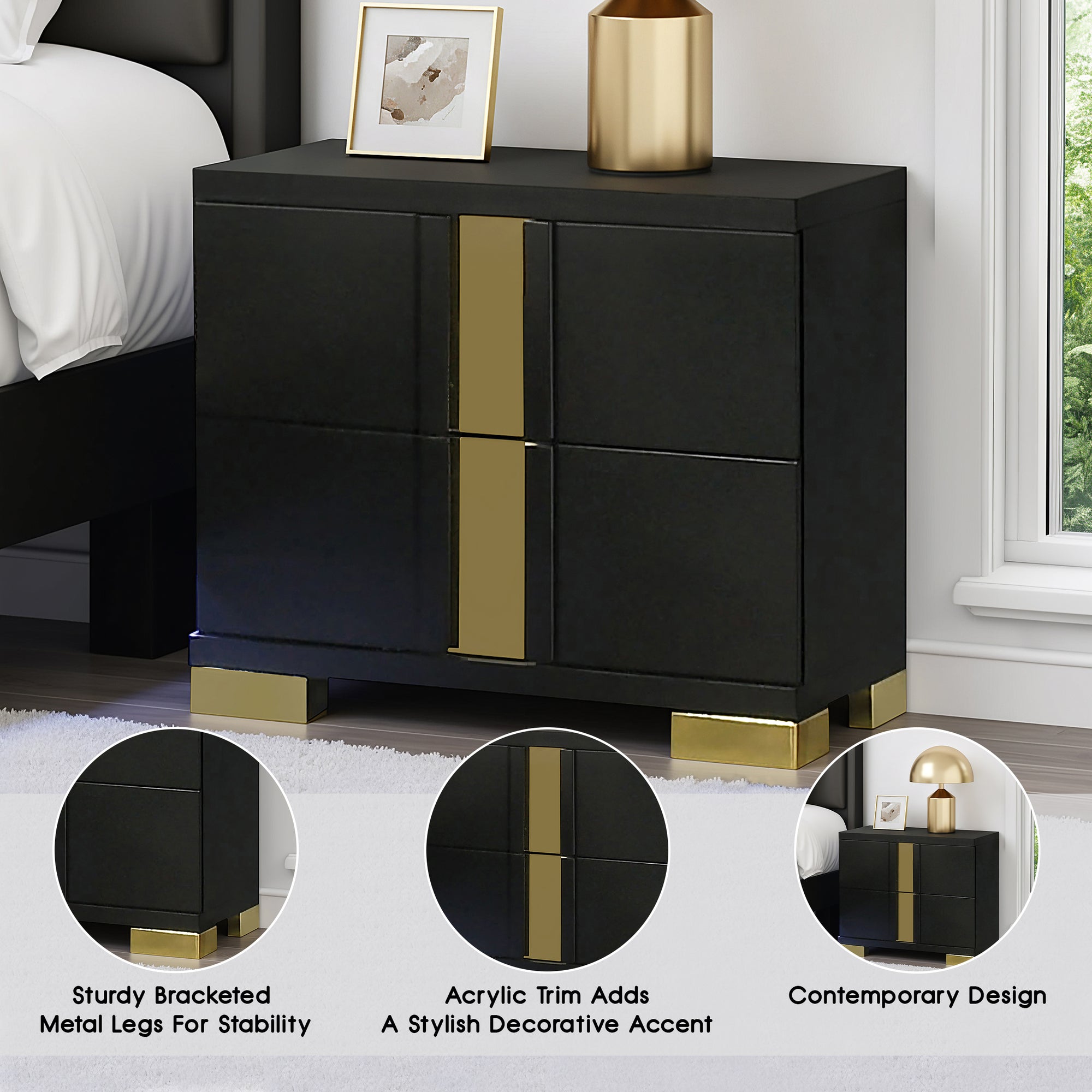 Vikholm Contemporary Nightstand
