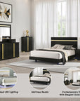 Vikholm Contemporary Bedroom Set, 5 Pieces