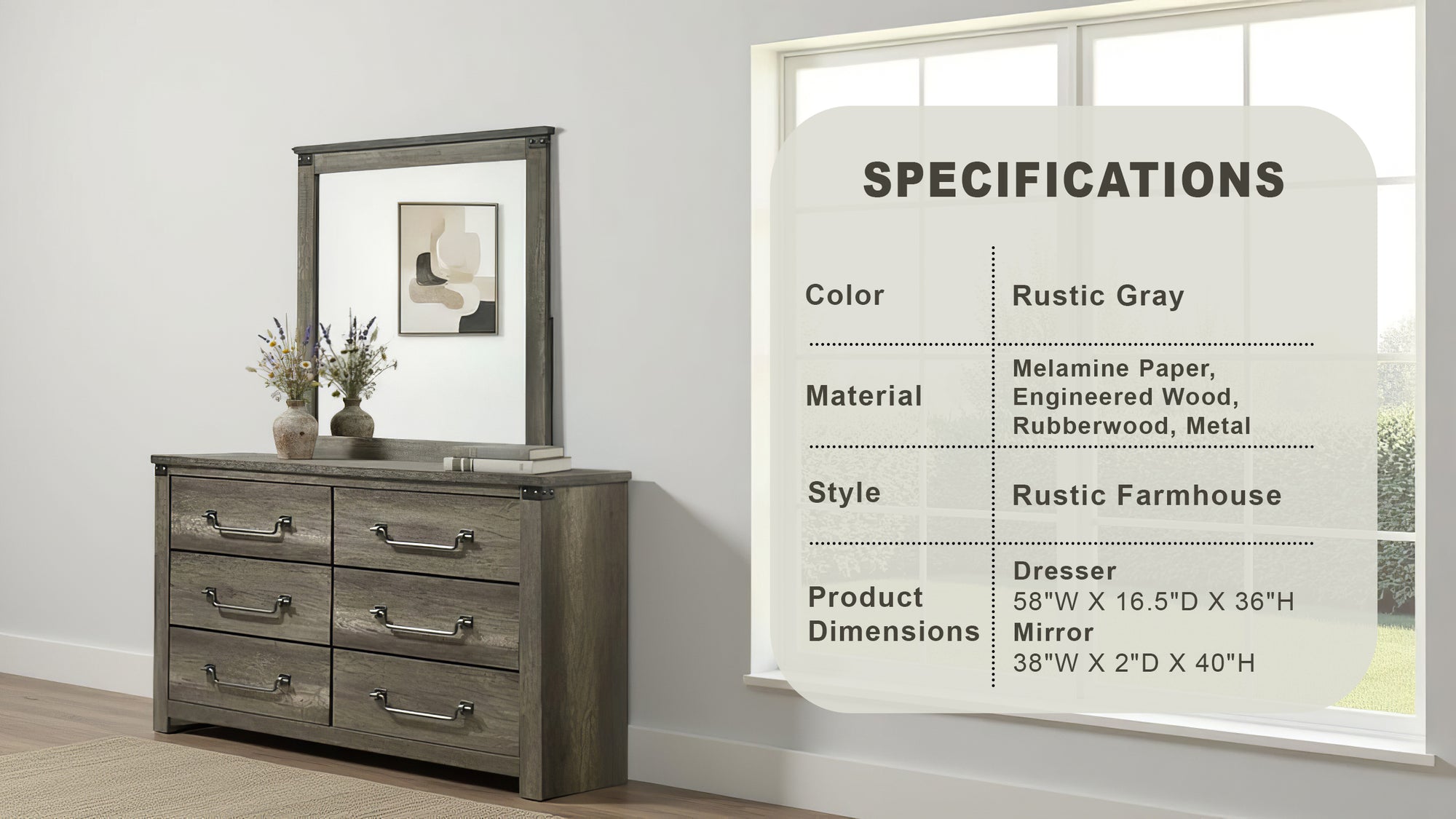 Arlingtona Rustic Farmhouse Dresser BonaNest Arlingtona Rustic Farmhouse Dresser BonaNest