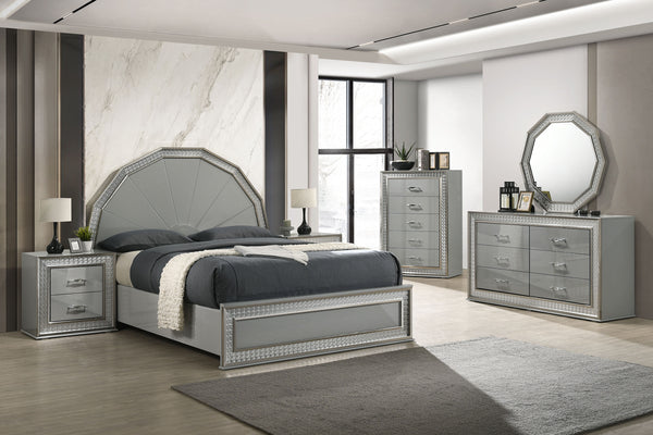 Lumiere Aurora Glam LED Platform Bed Frame