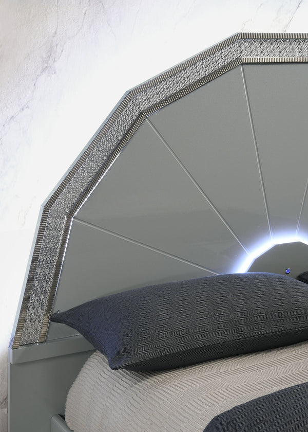 Lumiere Aurora Glam LED Platform Bed Frame
