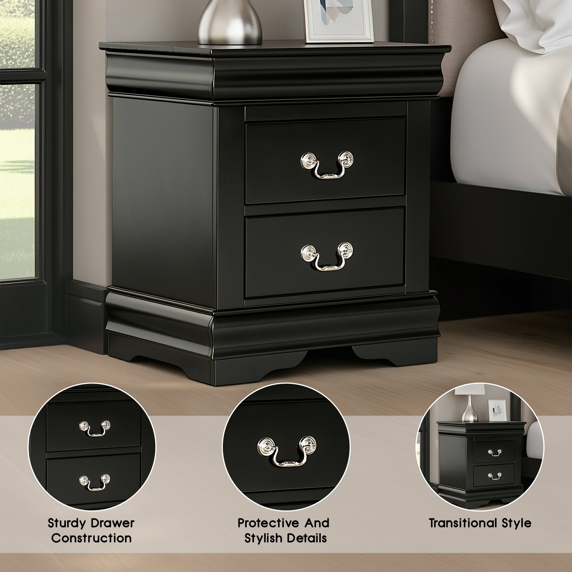 Duc De Savoie Transitional Nightstand