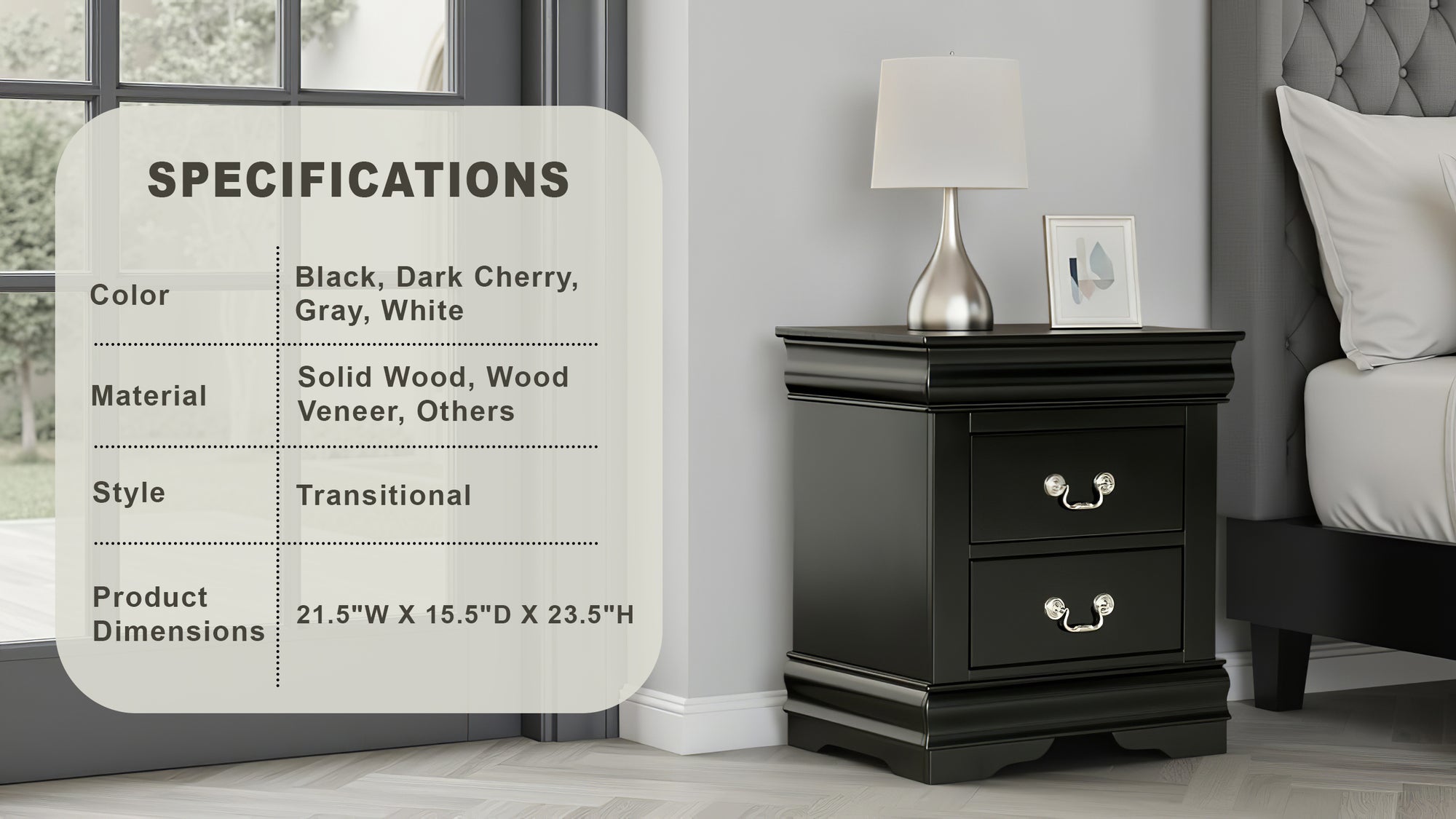 Duc De Savoie Transitional Nightstand