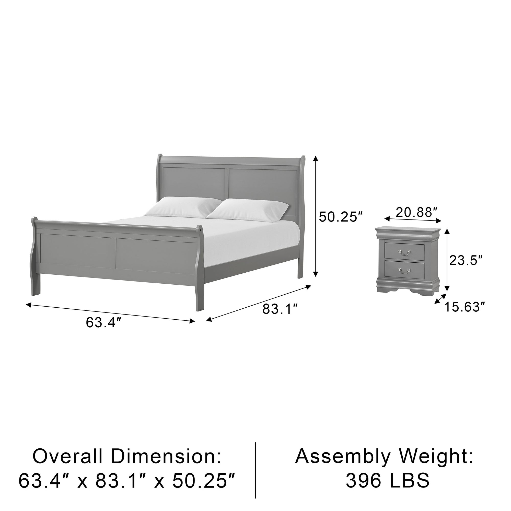 Duc De Savoie Transitional Bedroom Set, 5 Pieces
