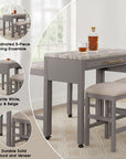Wellington Rustic Dining Set, 5 Pieces