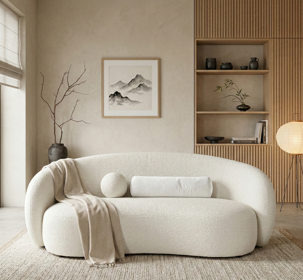 Brevik Sofa with Sculpted Curved Silhouette & Pocketed Coil Seating
