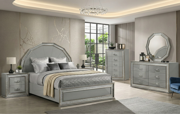 Lumiere Aurora Glam LED Platform Bed Frame