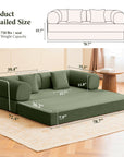 Perri 79" Modular Compressed Sofa with Corduroy Upholstery, Lumbar Pillows & Metal Support By FOA