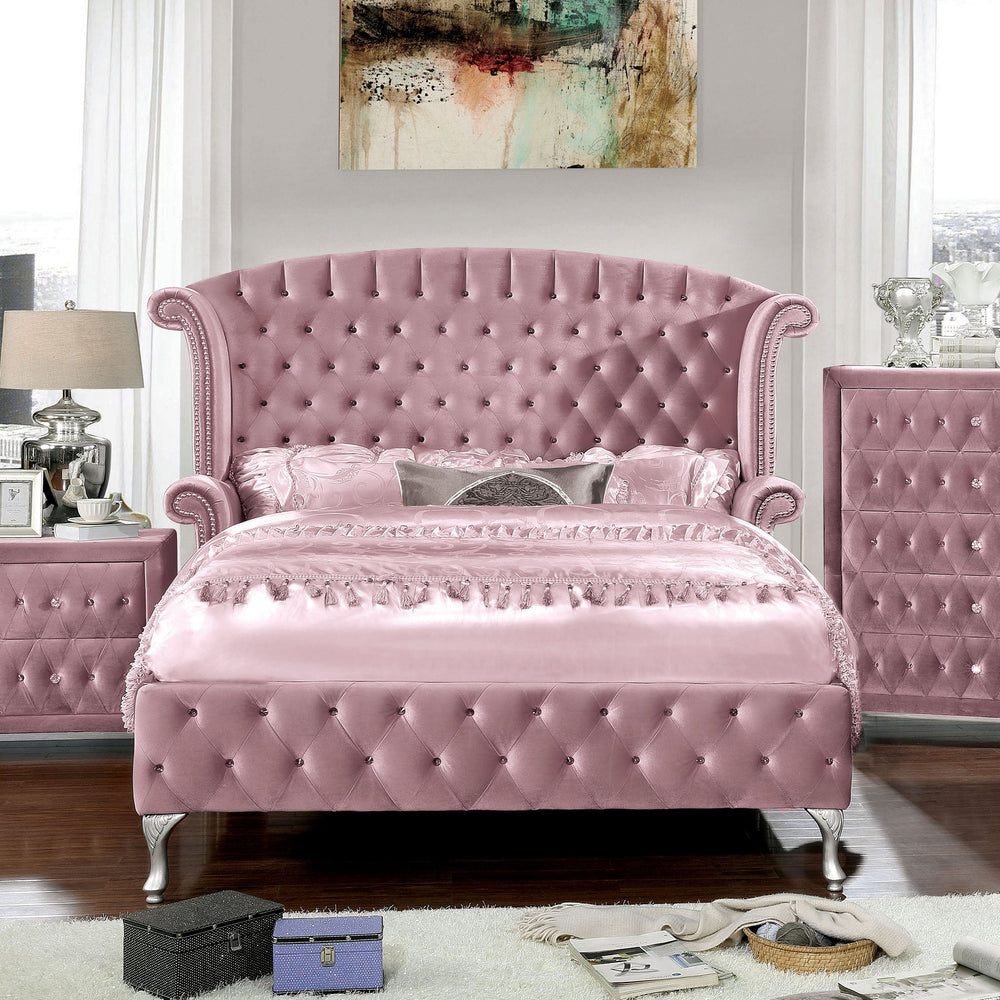 Alzir Elegant Luxury Tufted Velvet Platform Bed